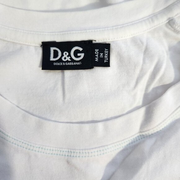 DOLCE & GABBANA White Cotton Short Sleeve Tee Size XS - Picture 4 of 7